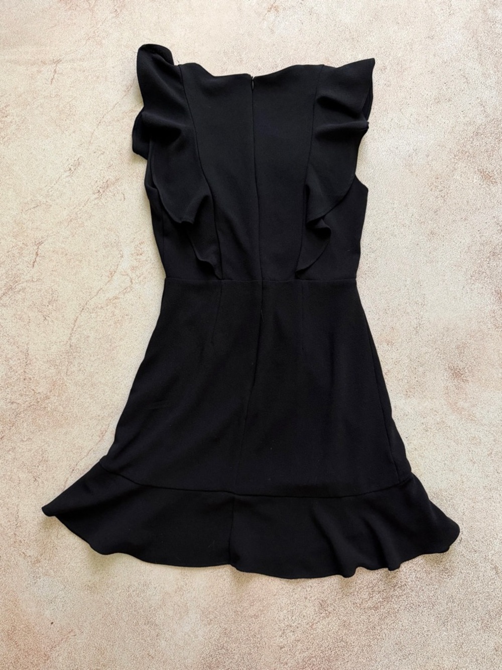 Lulu's Black Ruffle V-Neck Mini Dress - Picture 3 of 5